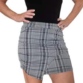 LaaTeeDa Layered Panel Skort - Black/White Plaid