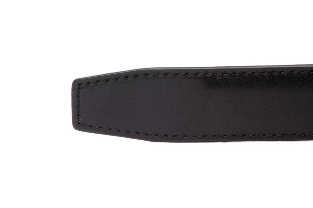 1.25" Black Vegetable Tanned Leather Strap