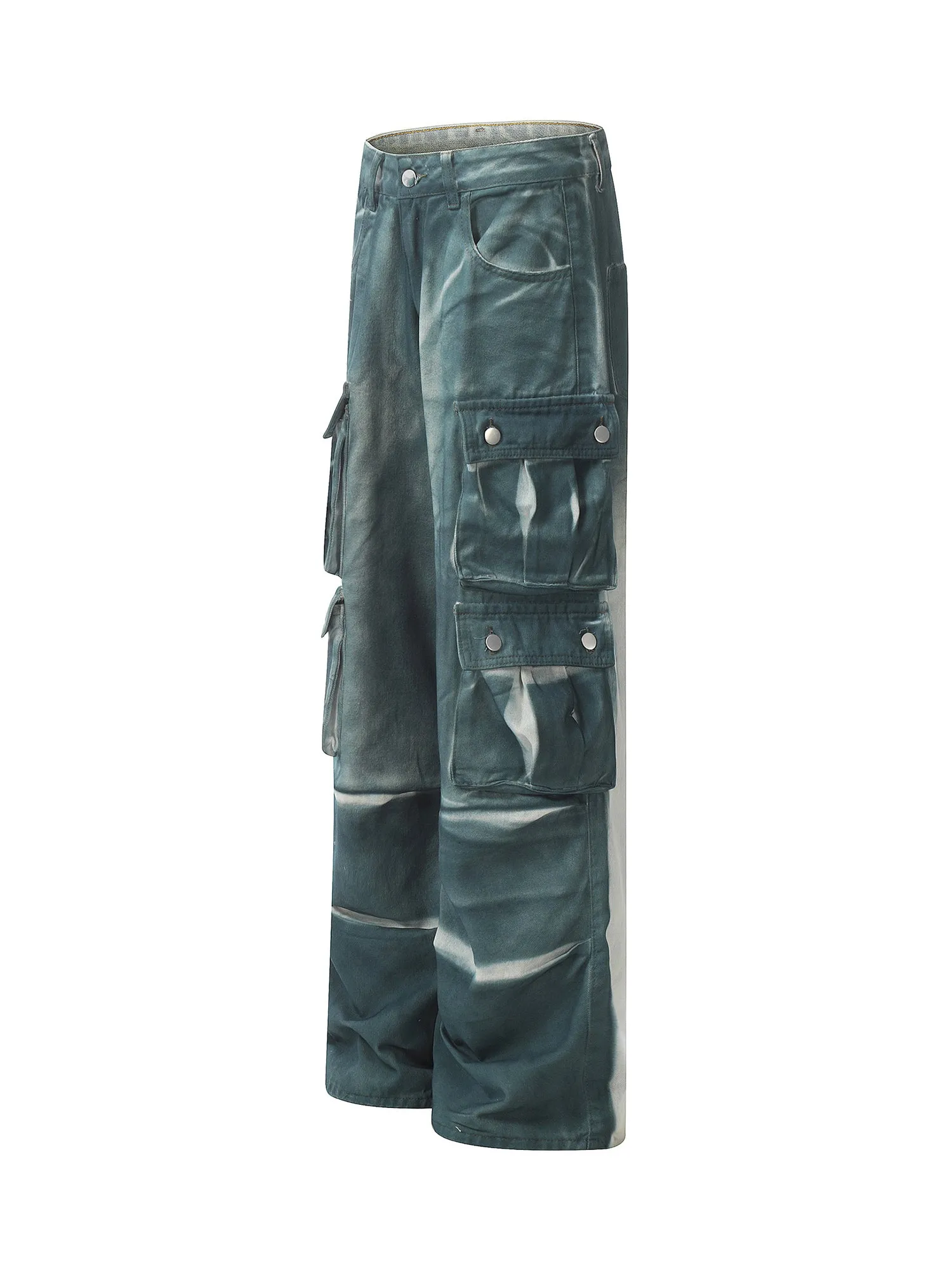 1984 Gradient Dip Dye Wash Multi-Pocket Cargo Jeans