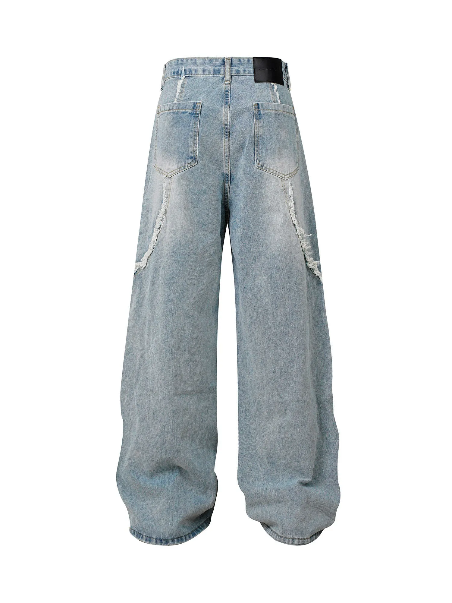 1984 High Street Hip-hop Washed Fur Jeans