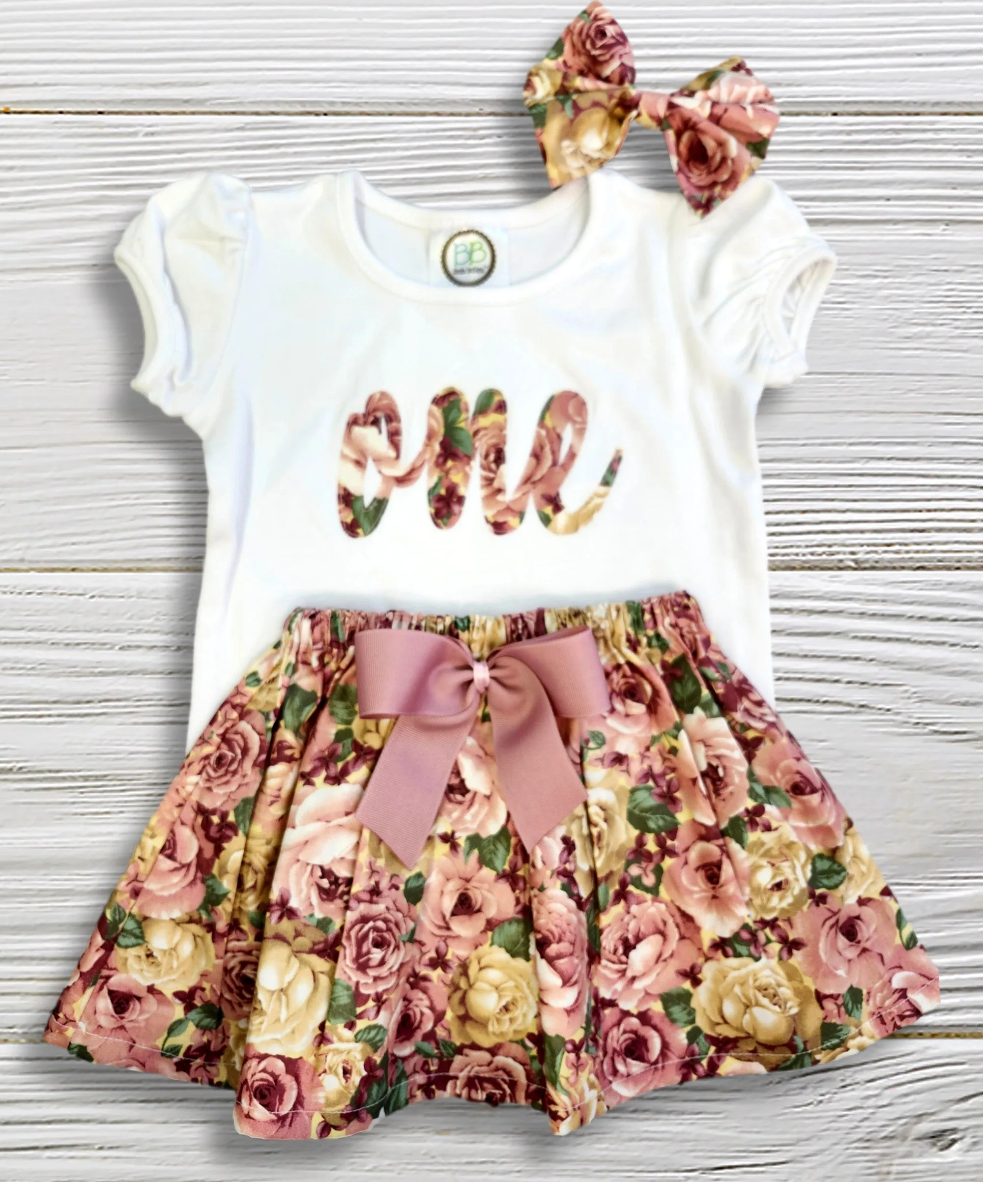 1st birthday outfit Flower girl birthday outfit, First birthday outfit, Toddler floral skirt shirt set, Girls Age outfit