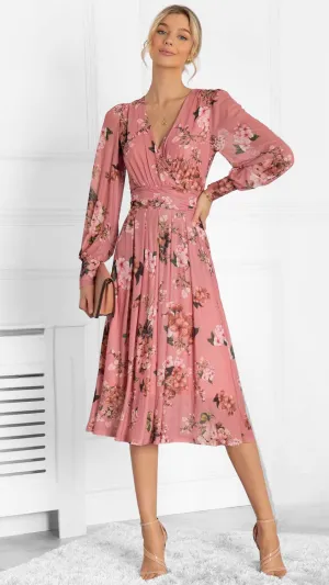 4-A1588 Eileen Floral Midi Dress