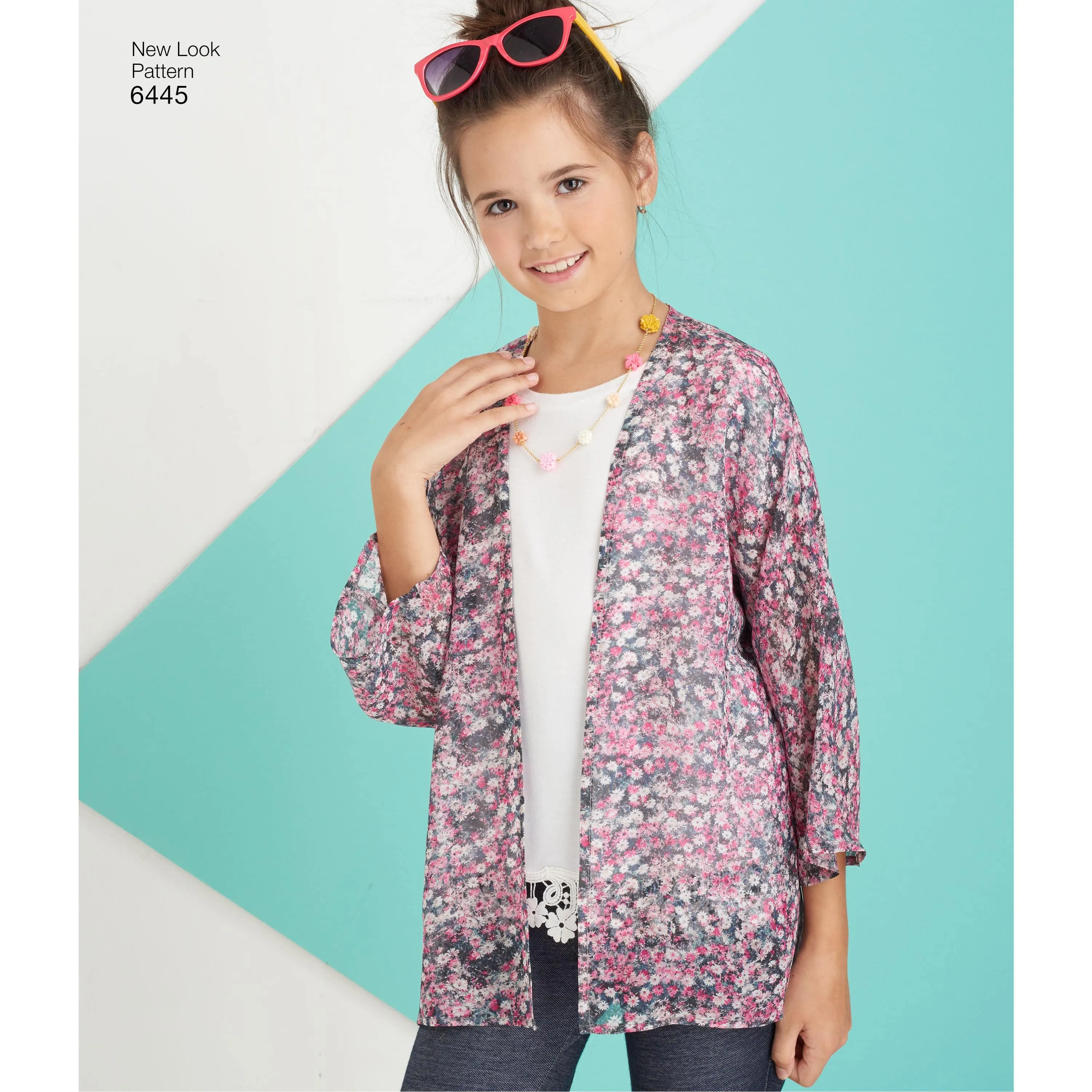 6445 Easy Girl's Kimono, Knit Top and Leggings