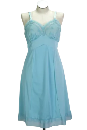 70s Carol Brent Aqua Dress Slip      XL