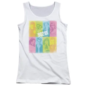 90210 Color Block of Friends Womens Tank Top Shirt White