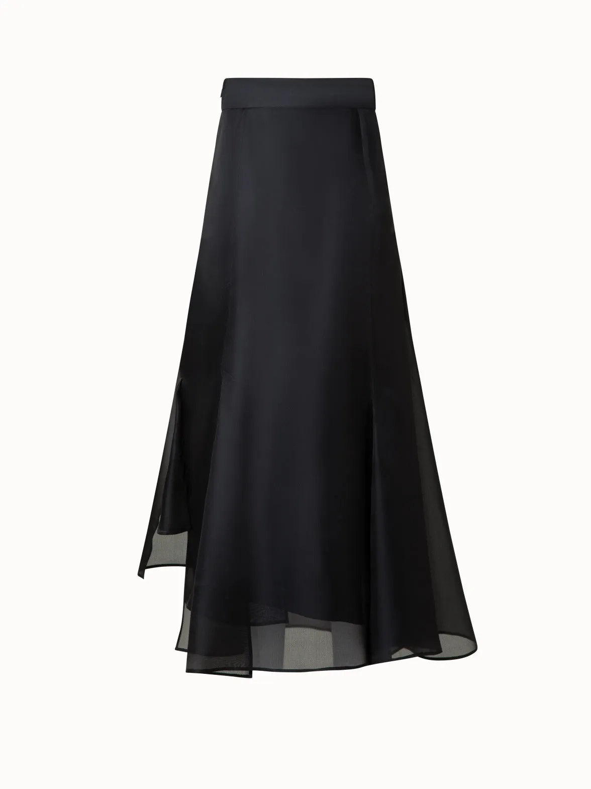 Asymetrical Midi Skirt in Silk Organza