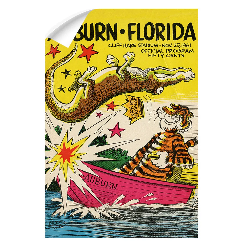 Auburn Tigers - Auburn vs Florida Official Program Cover 11.25.61