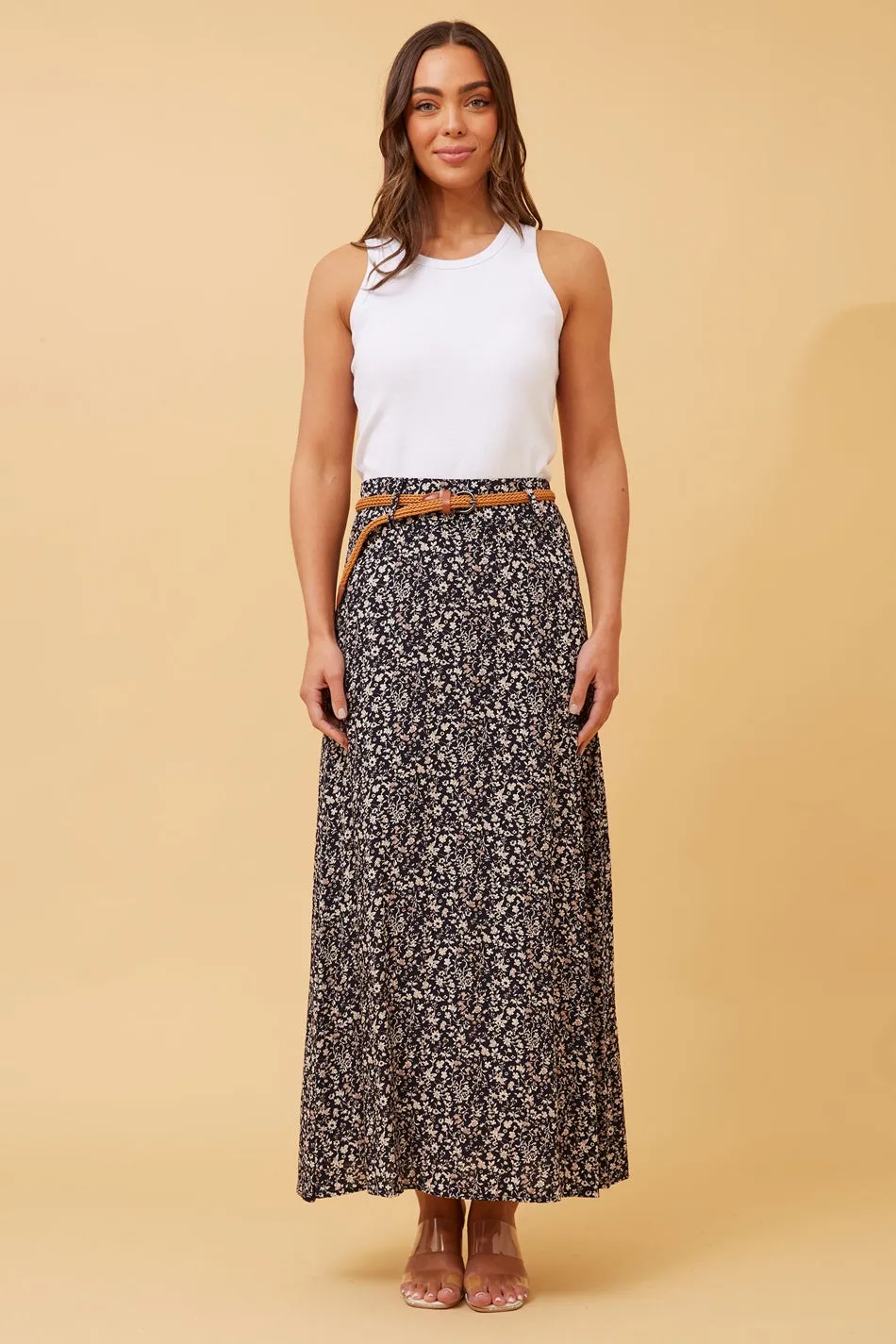 BETTY FLORAL BOHO MAXI SKIRT