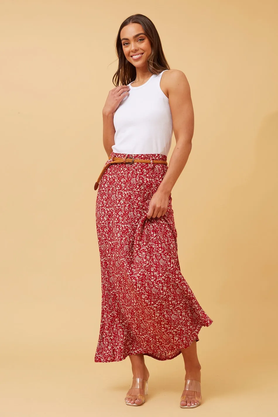 BETTY FLORAL BOHO MAXI SKIRT