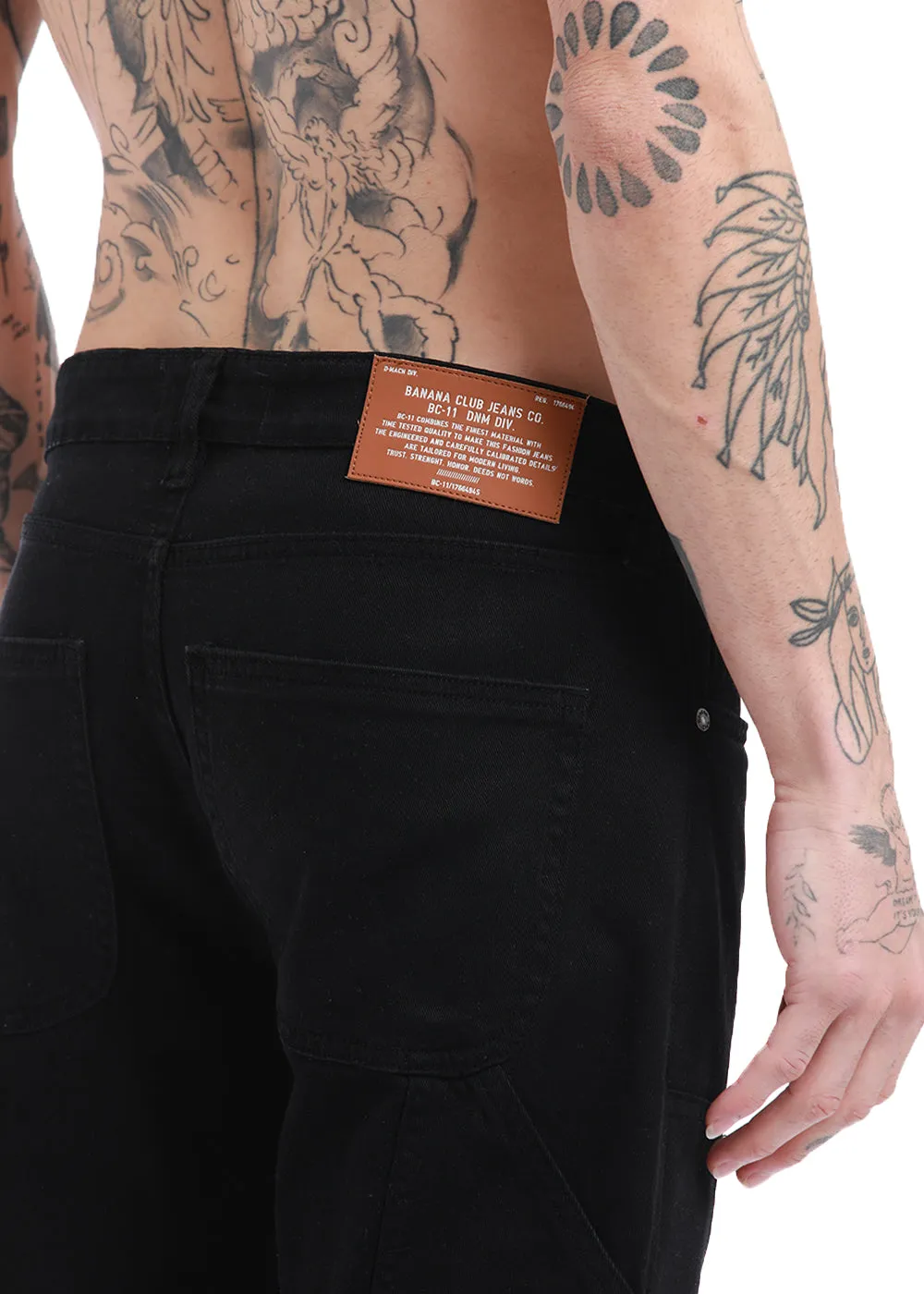 Black cargo denim