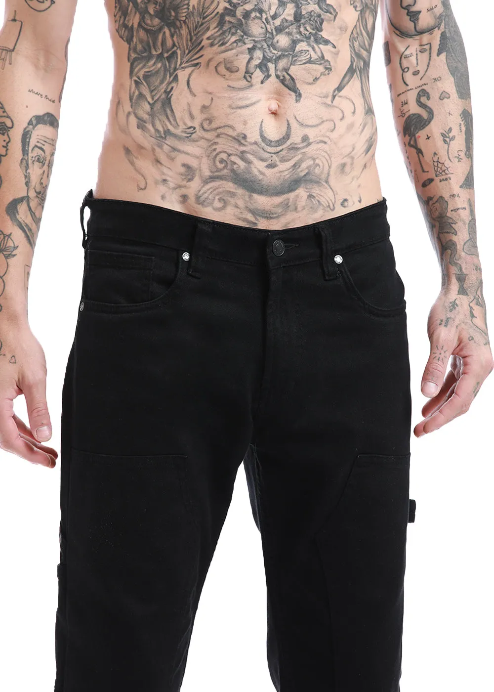 Black cargo denim