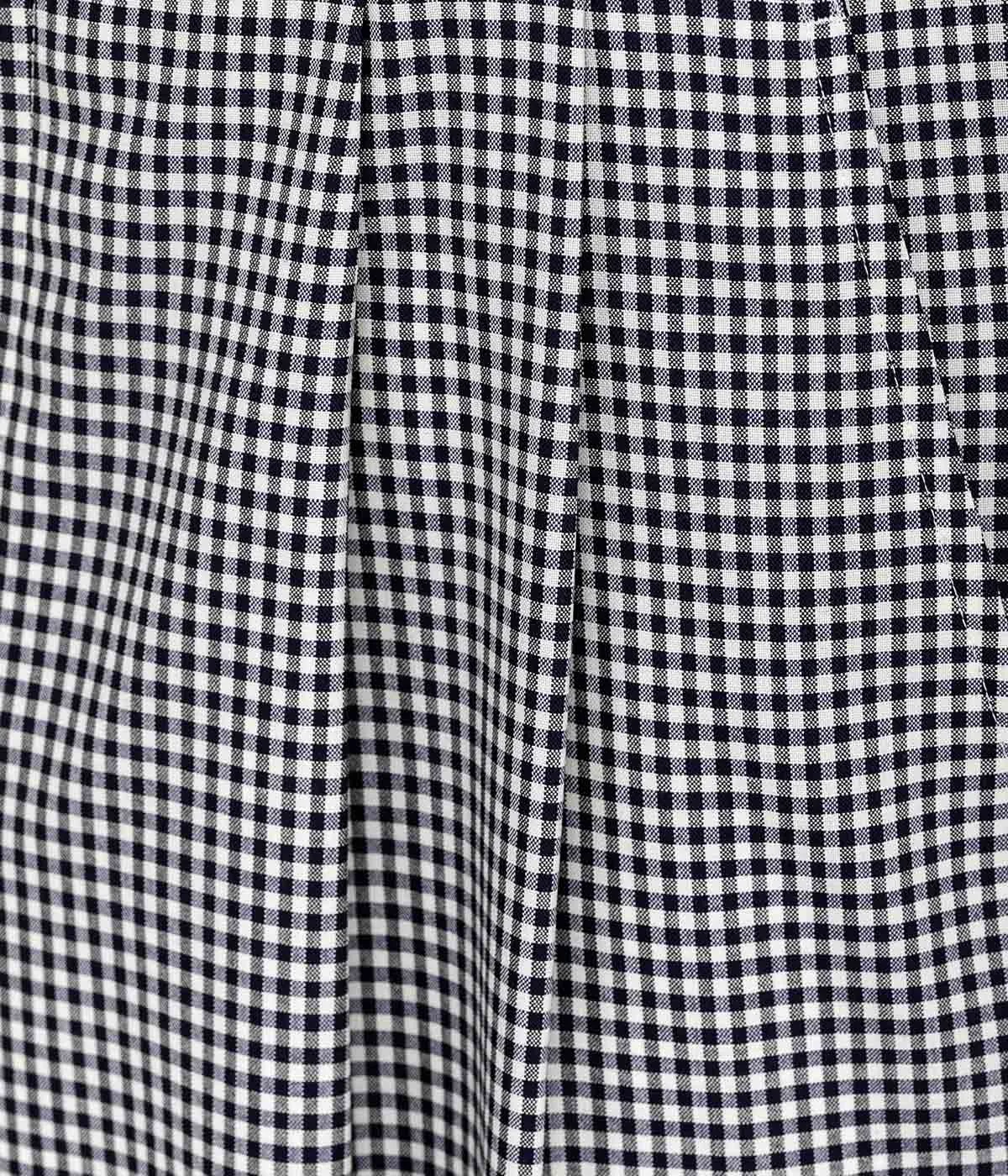 Black Wool Gingham Shorts