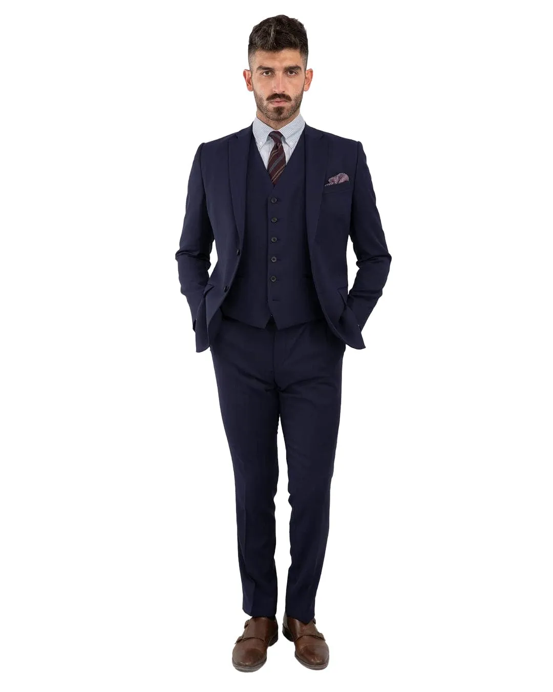 Blue Basketweave Suit Jacket