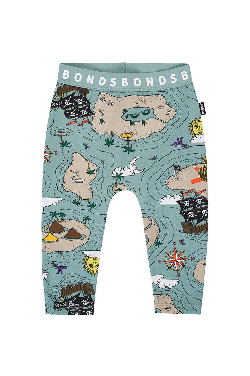 Bonds Baby Stretchies Leggings - Pirate Treasure Map