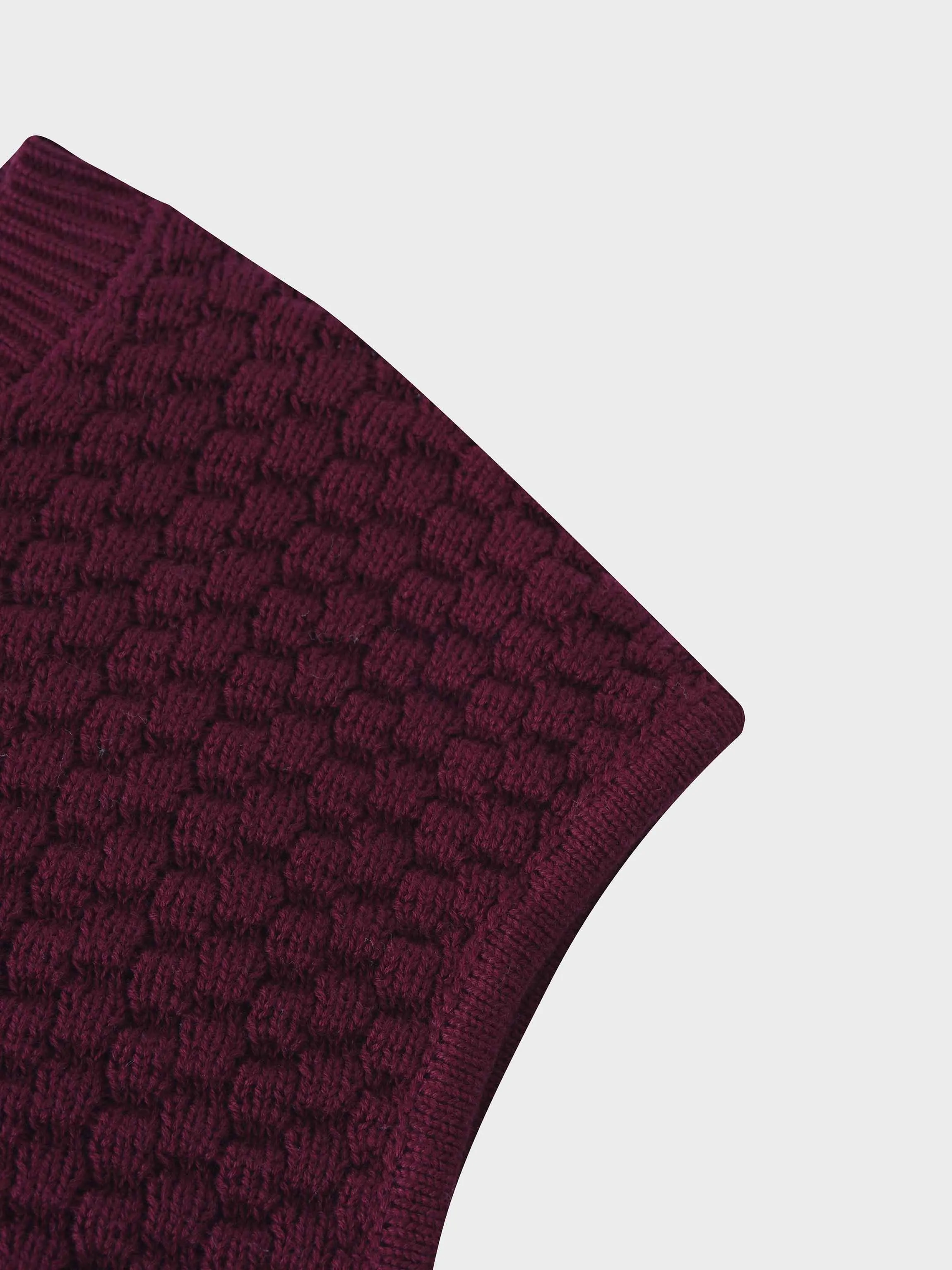 Box Weave Vest-Burgundy