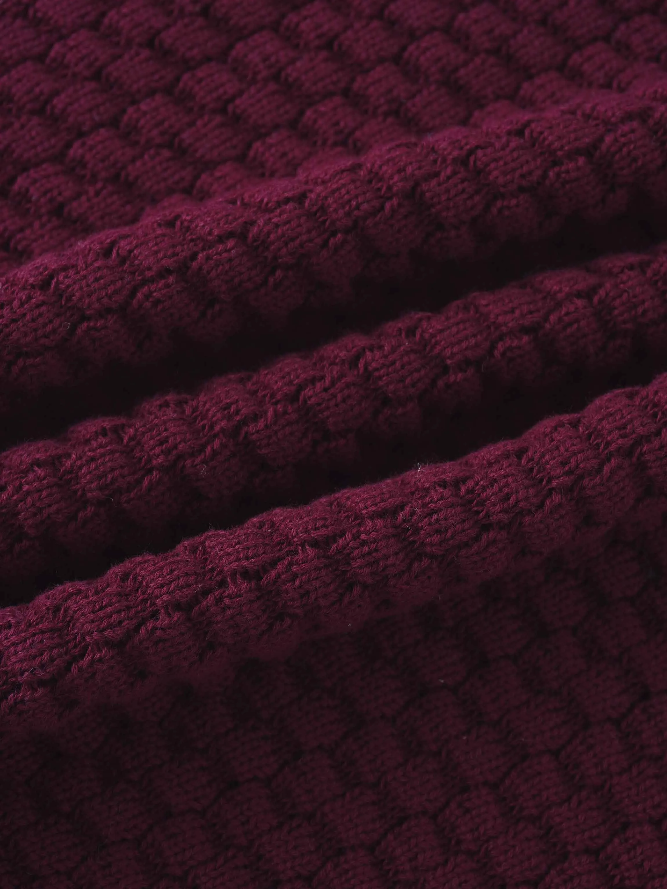 Box Weave Vest-Burgundy