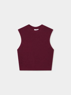 Box Weave Vest-Burgundy