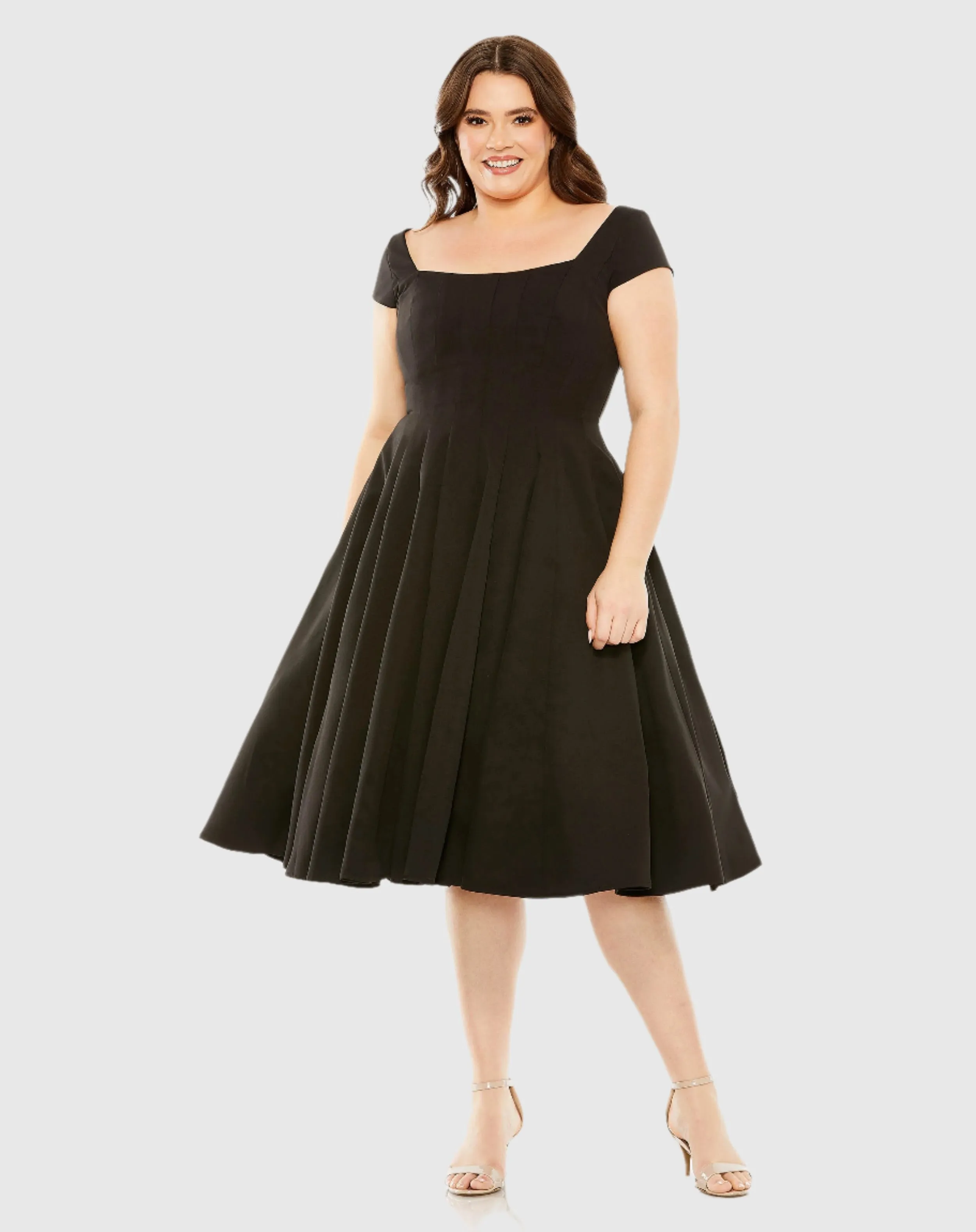 Cap Sleeve Multi Seam Full Skirt Dress