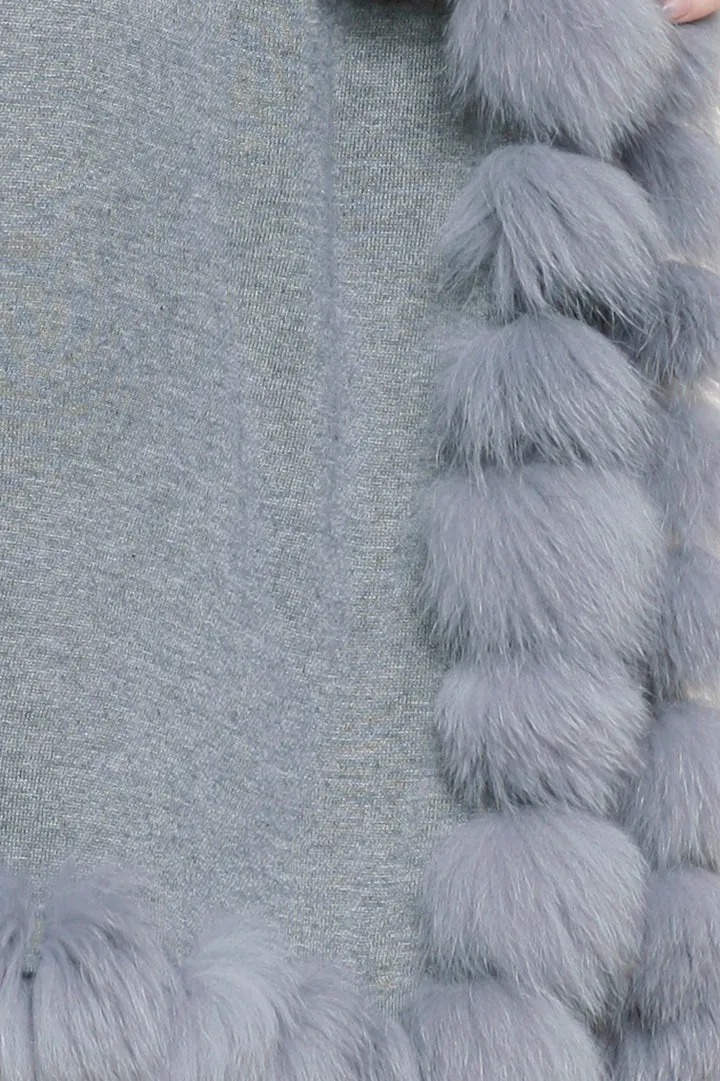 Cashmere Cape with Fox Fur Trim