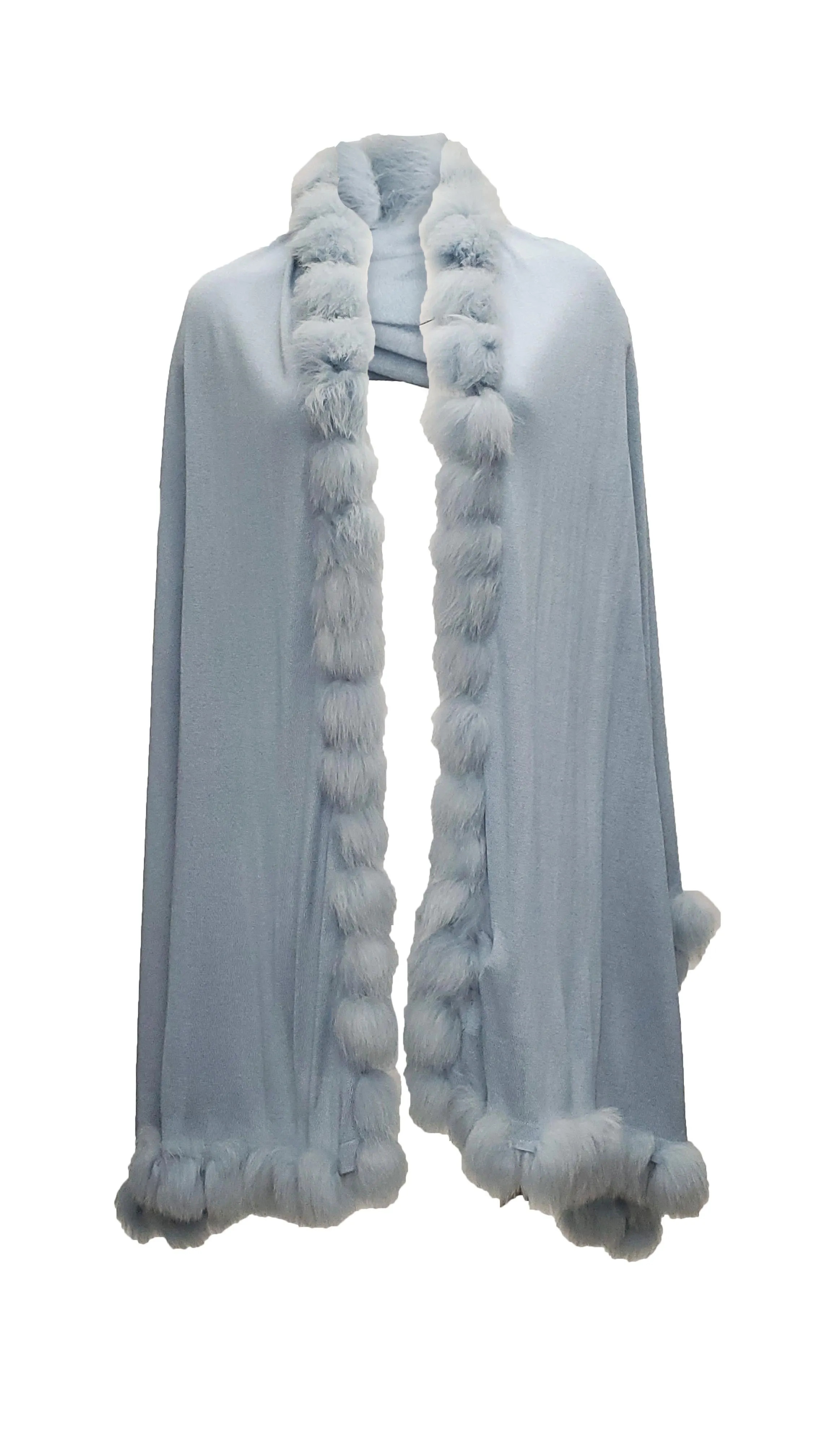 Cashmere Cape with Fox Fur Trim