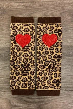 Cheetah Heart Leg Warmers