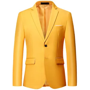 Classic Yellow Blazer Two Buttons Blazer