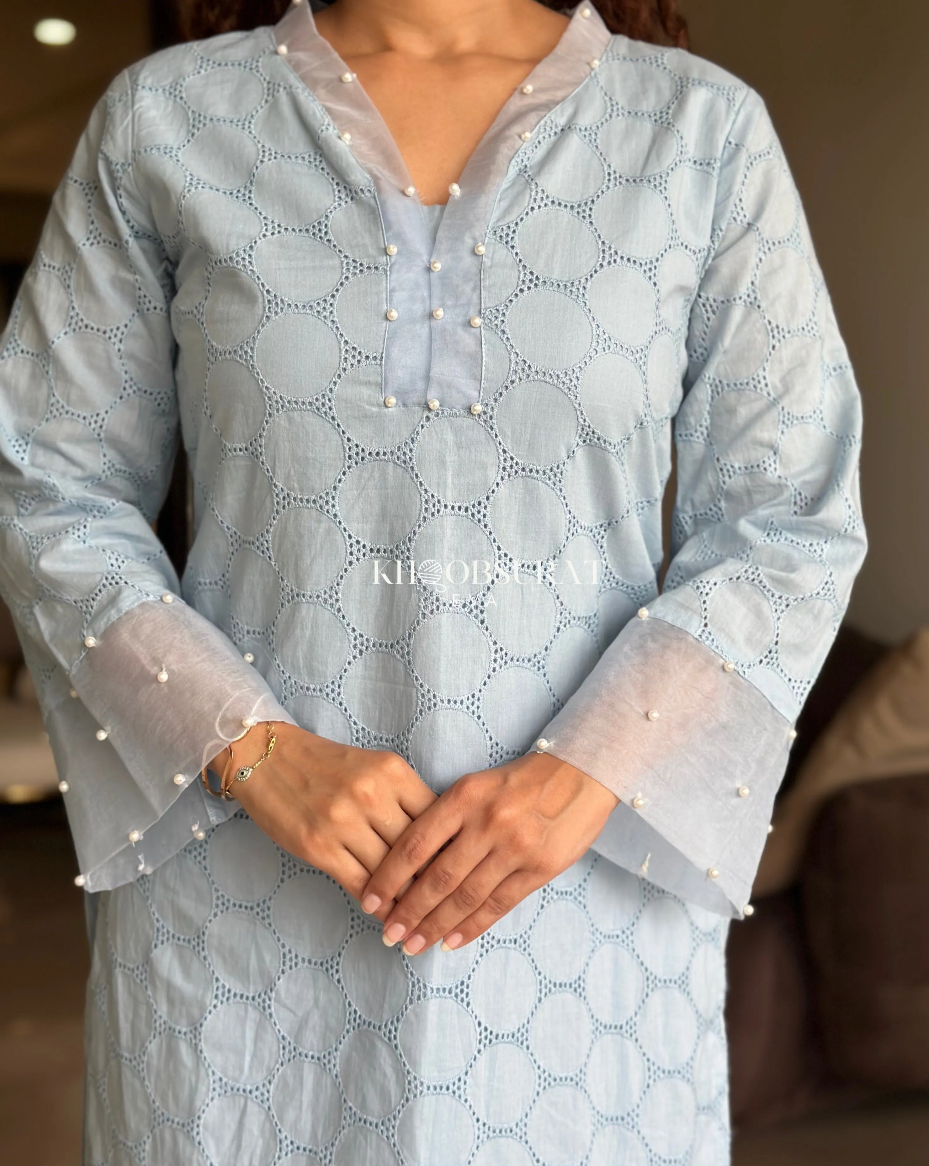 Cool Cotton Blue Kurta Set