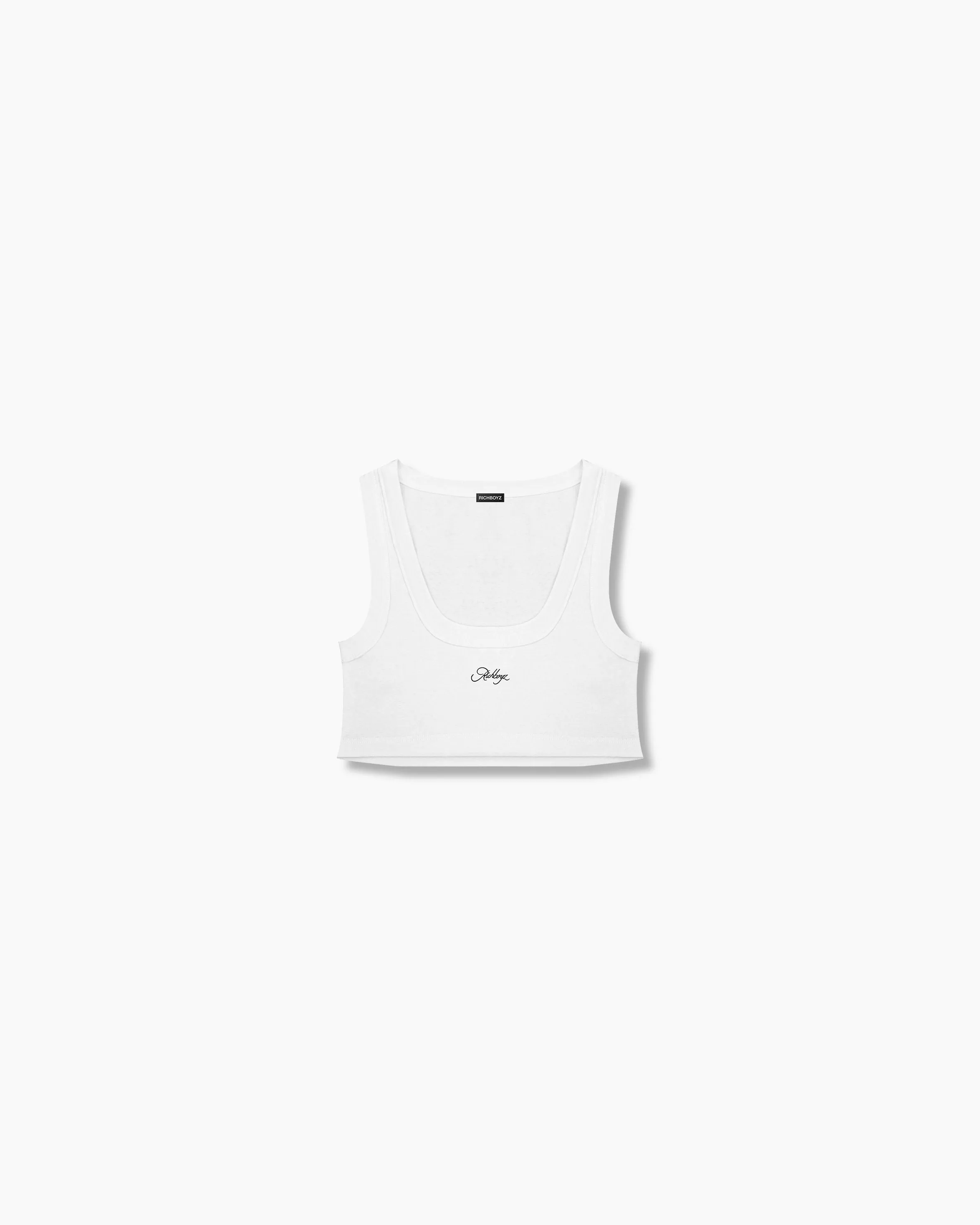 Cropped Cotton Rib Tank Top - Ceramic