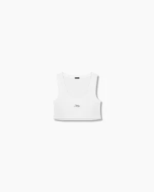 Cropped Cotton Rib Tank Top - Ceramic