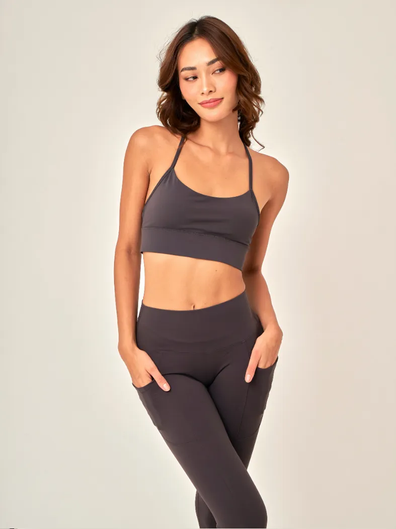 Easy Stretch 7/8 *Pocket Leggings in Iron Gray