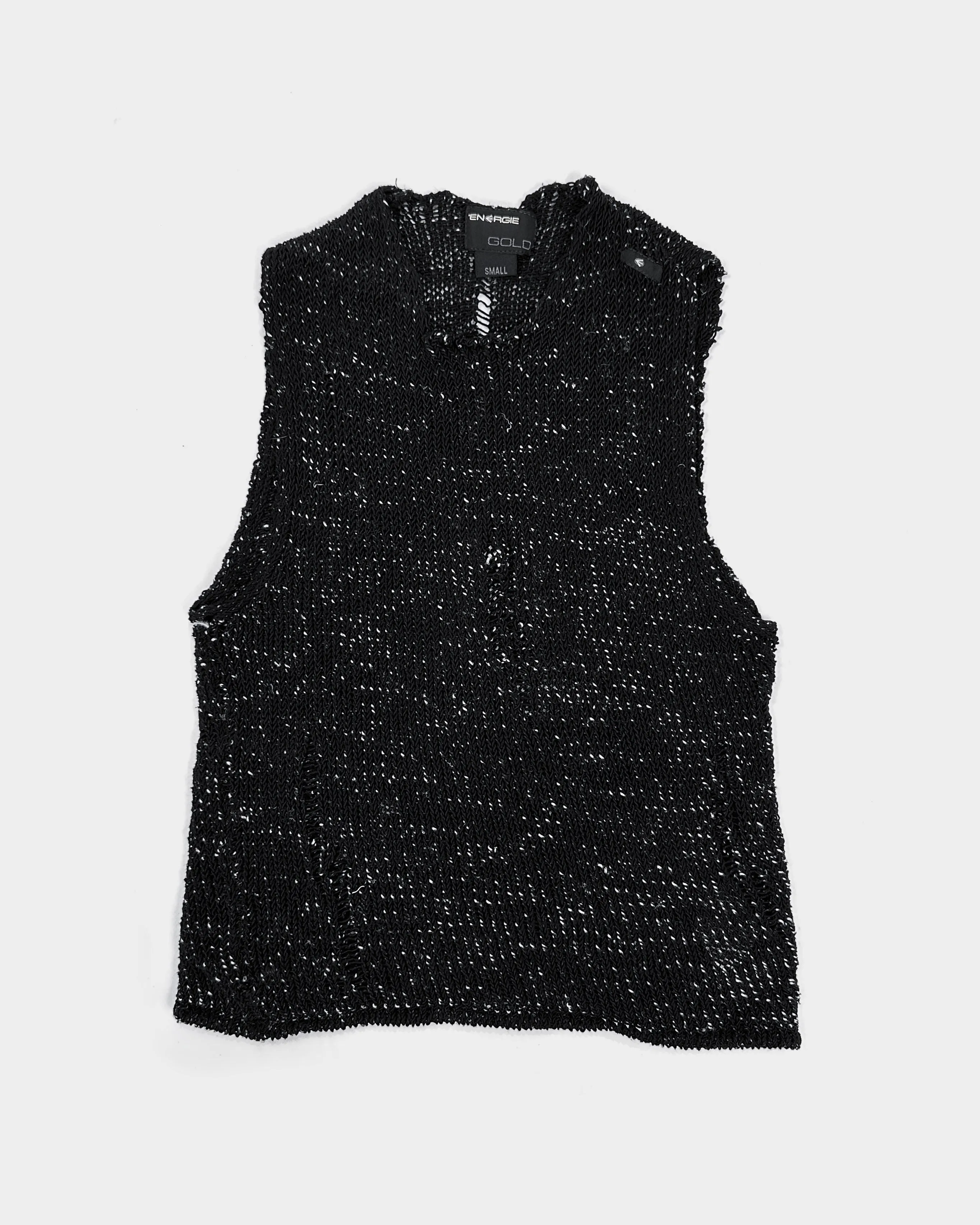 Energie Distressed Knitted Linen Vest 2000's