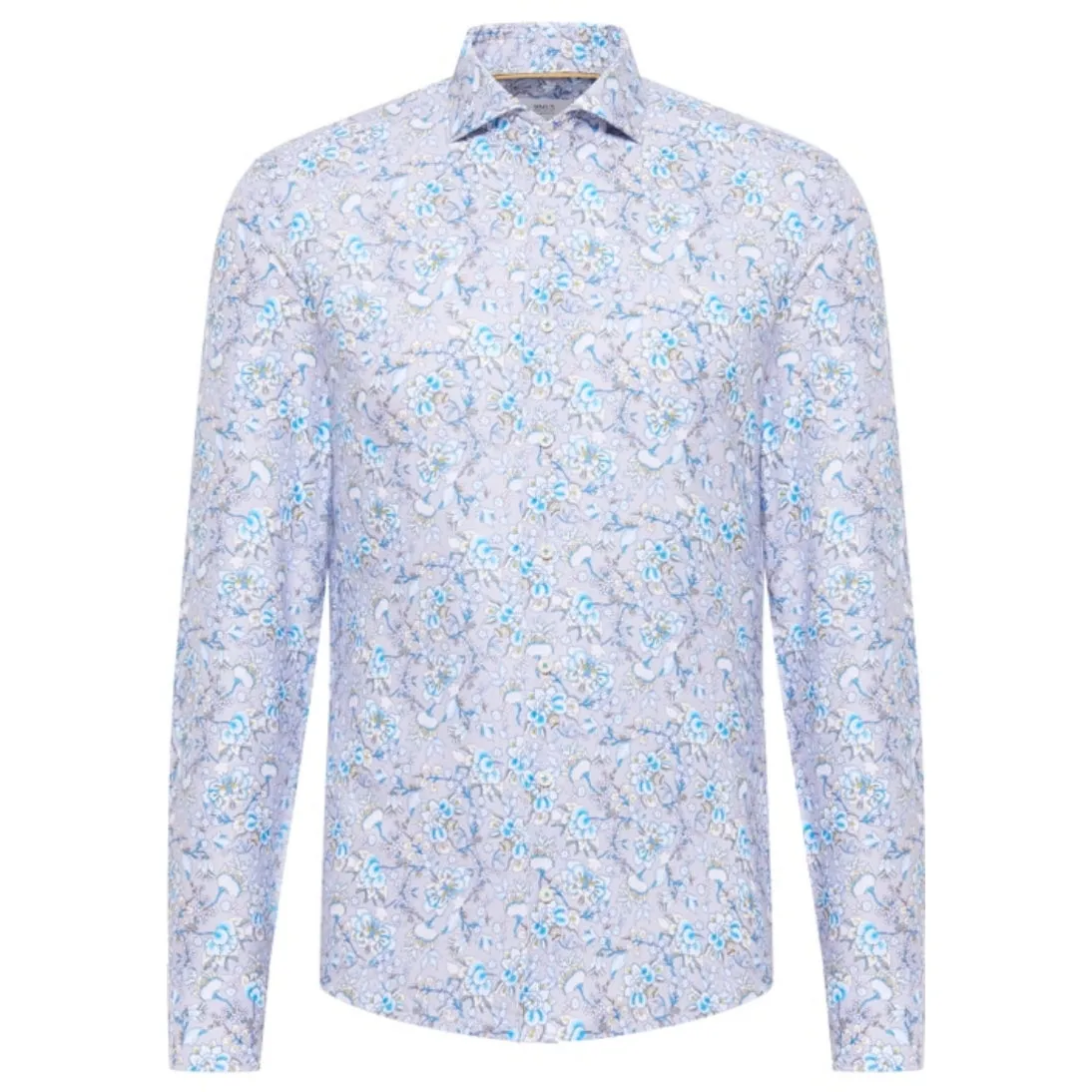 eterna 1863 Floral Printed Cotton And Linen Shirt 4180