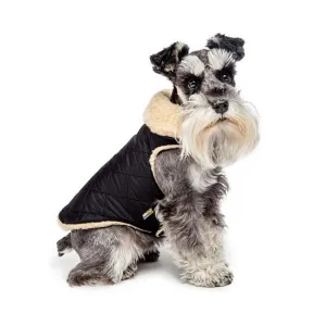 Fabdog | Quilted Shearling Black & Cream Dog Jacket