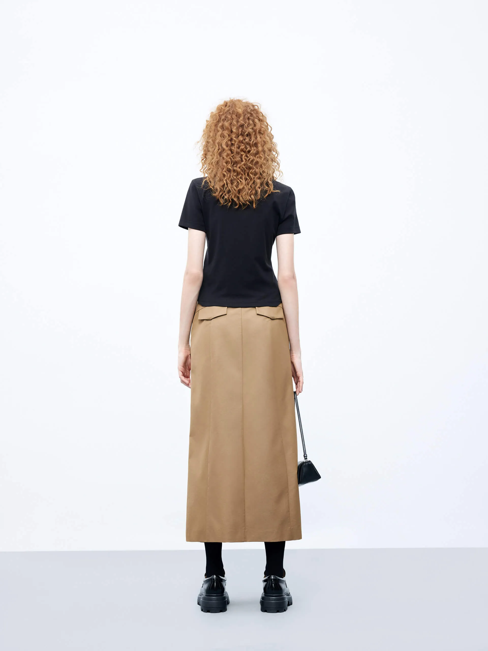 Front Slit Cargo Skirt