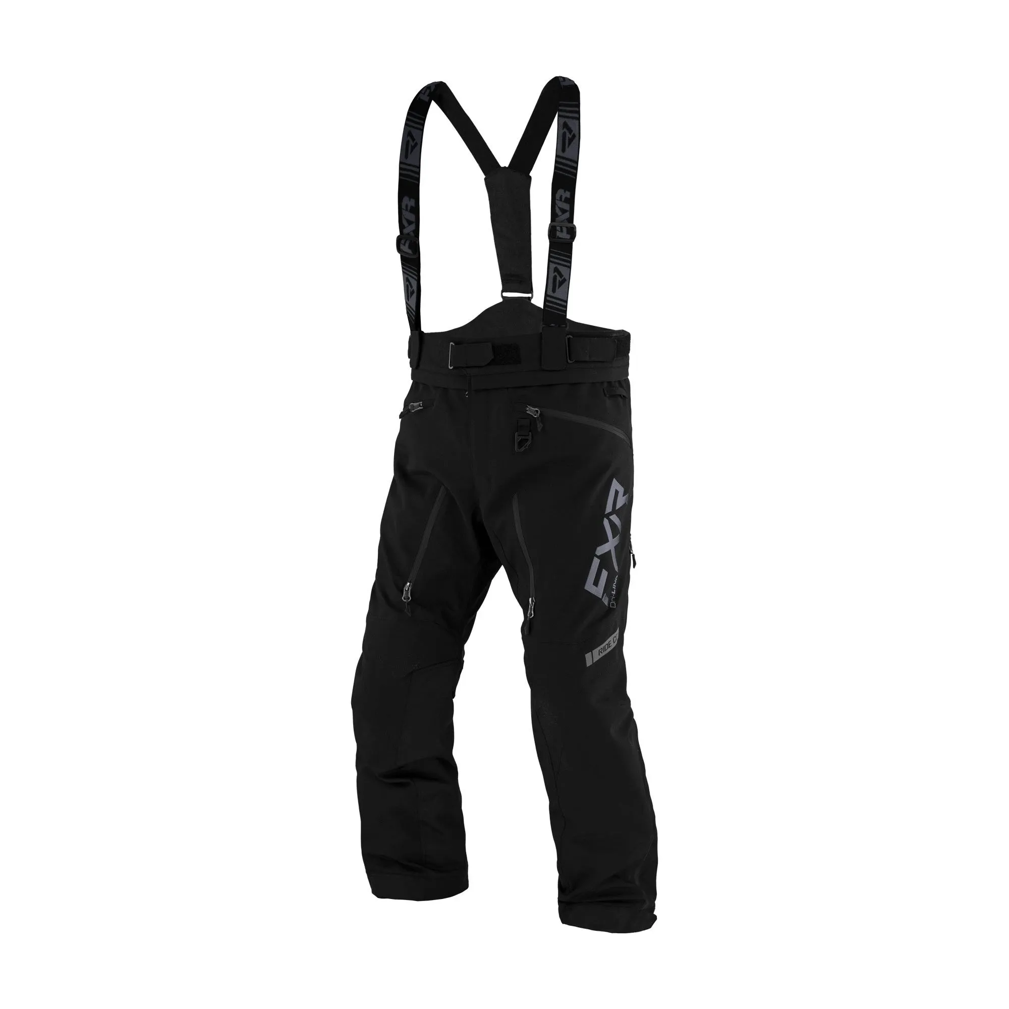 FXR  Mission X Snowmobile Pants Waterproof Insulated Breathable Black Snow Bibs