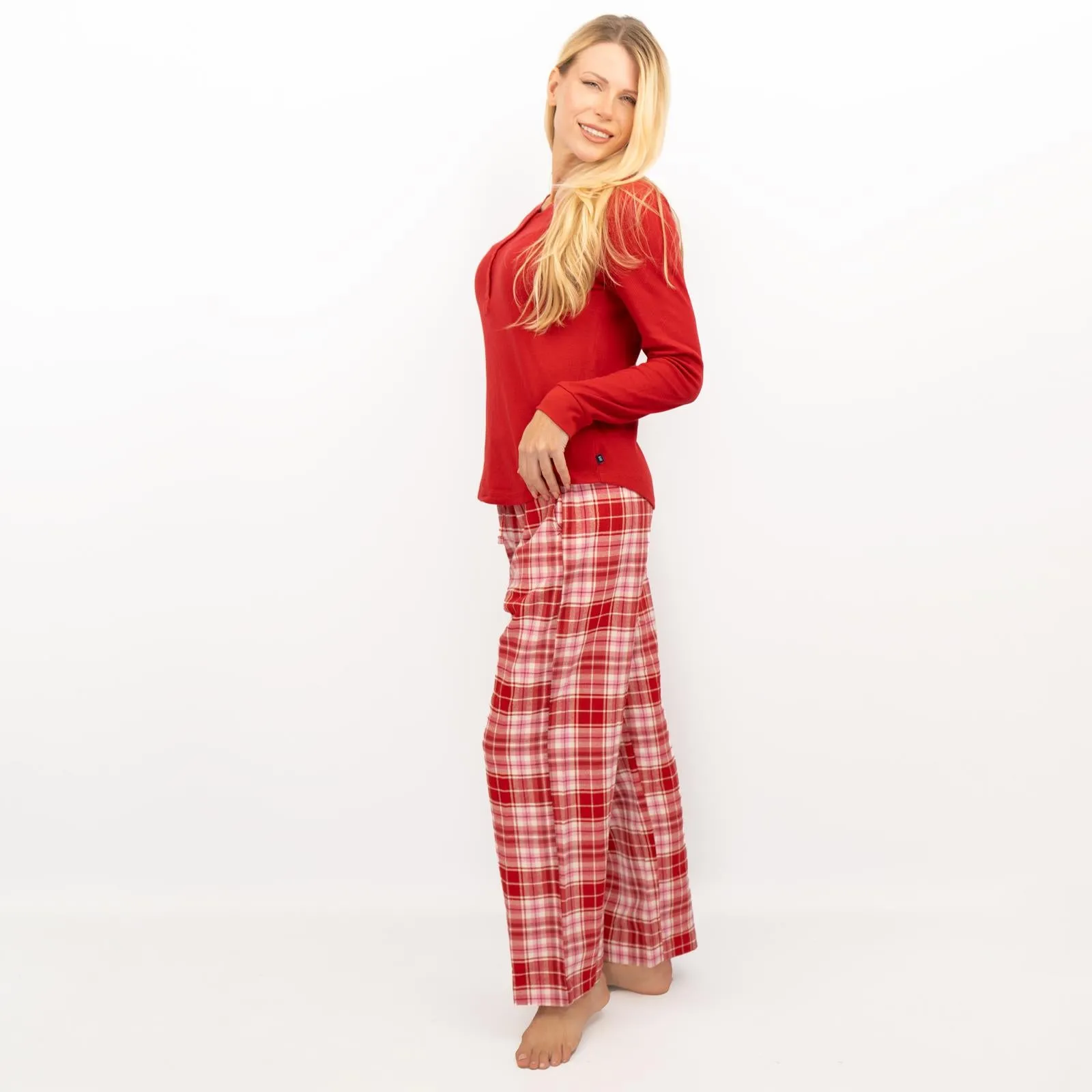 GAP Womens Flannel Sleep Set Pyjamas Red