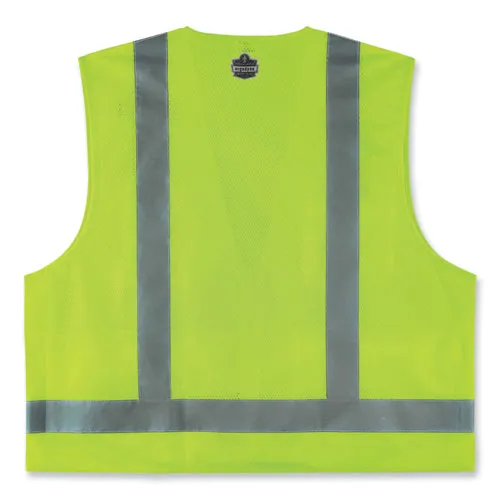 Glowear 8249z Class 2 Economy Surveyors Zipper Vest, Polyester, X-small, Lime, Ships In 1-3 Business Days