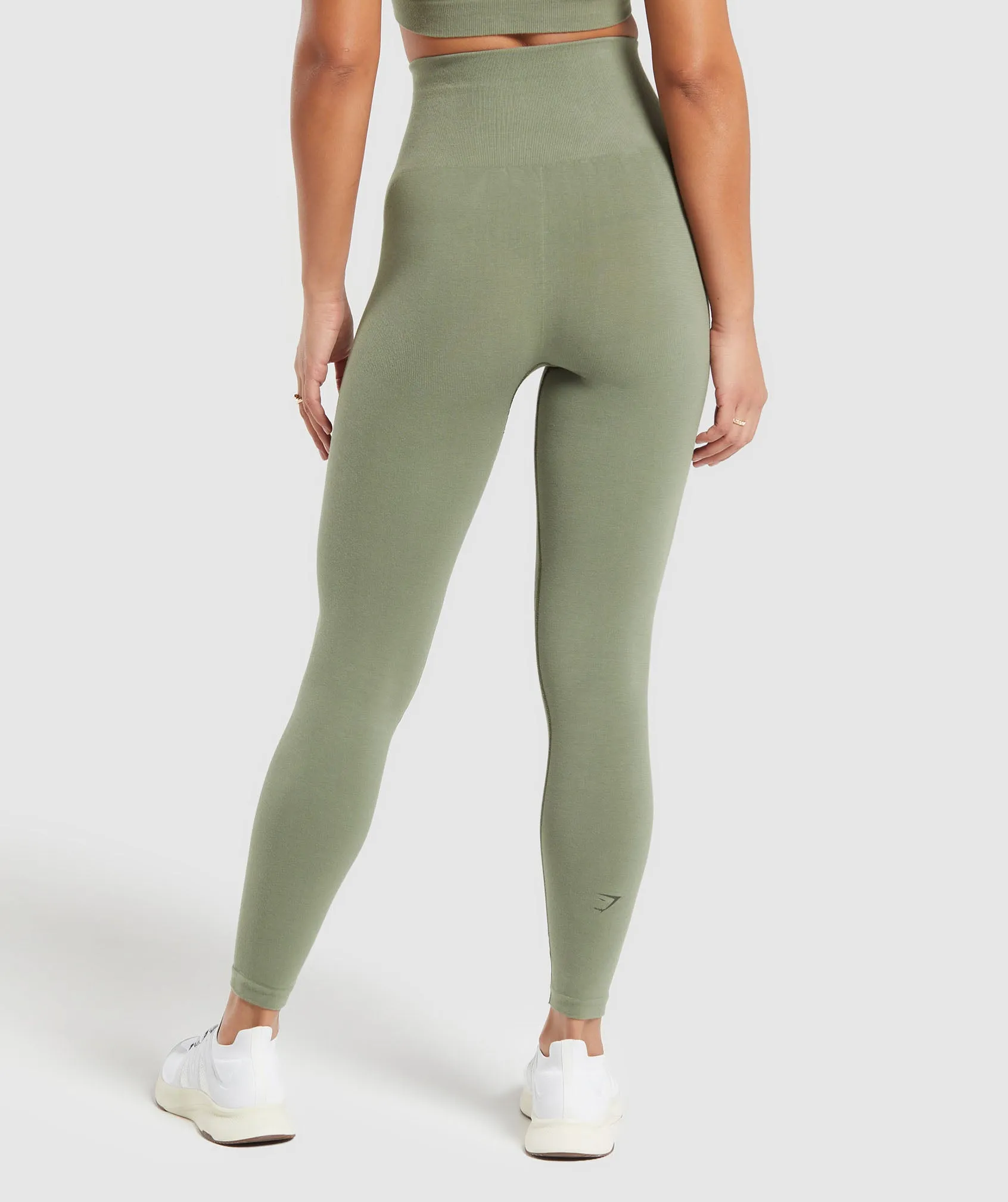 Gymshark Cotton Seamless Leggings - Base Green