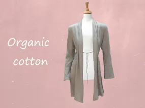 Heuplang vest van zomerse slubtricot/ Cardigan made of organic cotton slubjersey