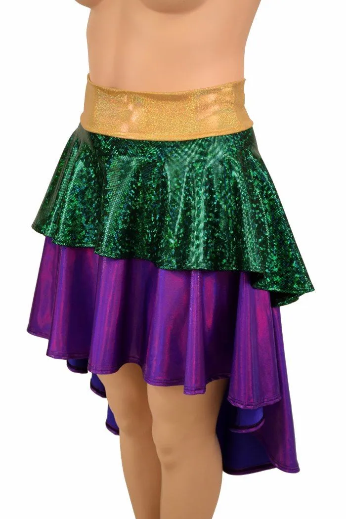 Hi Lo Layered Mardi Gras Skirt (Skirt Only)