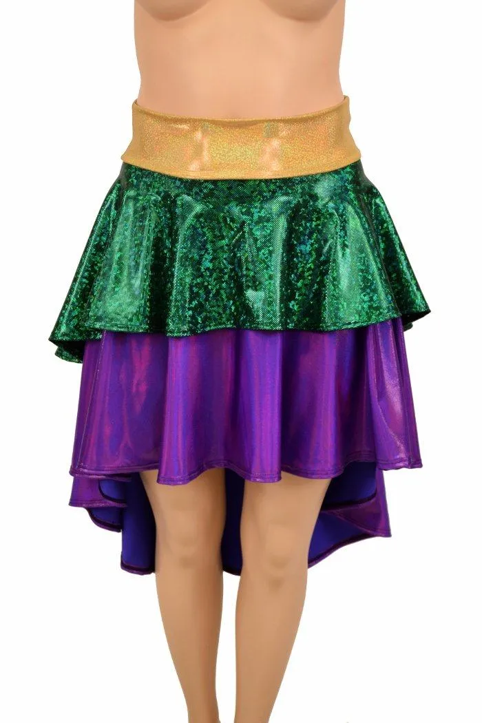 Hi Lo Layered Mardi Gras Skirt (Skirt Only)