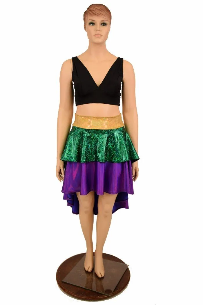 Hi Lo Layered Mardi Gras Skirt (Skirt Only)