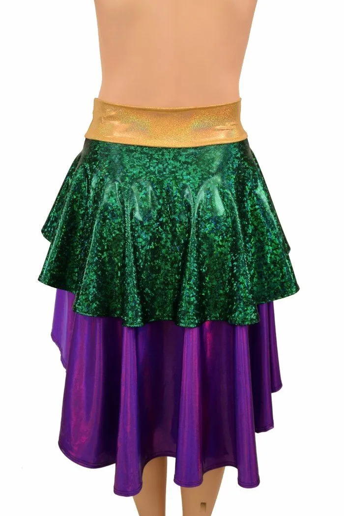 Hi Lo Layered Mardi Gras Skirt (Skirt Only)