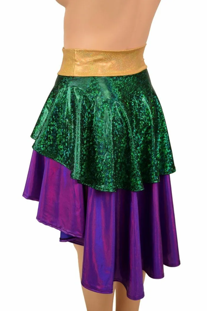 Hi Lo Layered Mardi Gras Skirt (Skirt Only)