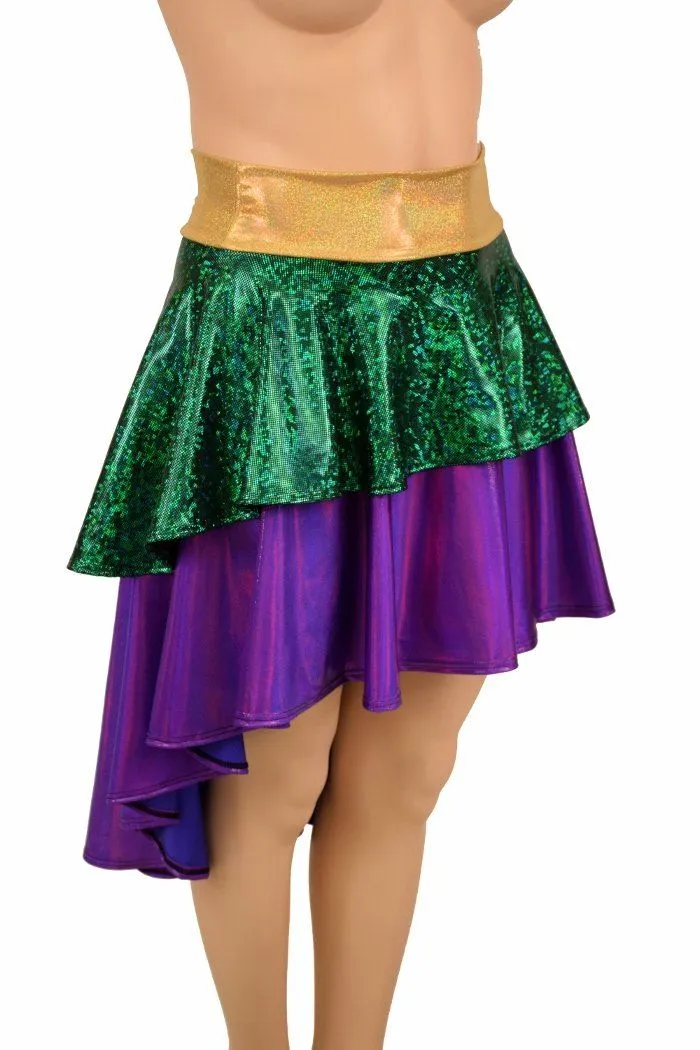 Hi Lo Layered Mardi Gras Skirt (Skirt Only)