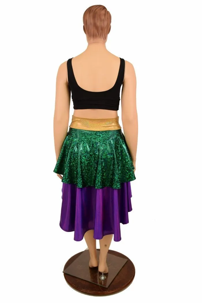 Hi Lo Layered Mardi Gras Skirt (Skirt Only)