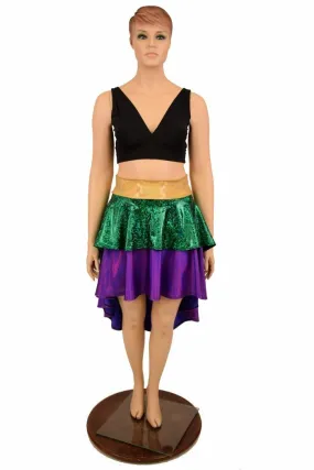 Hi Lo Layered Mardi Gras Skirt (Skirt Only)