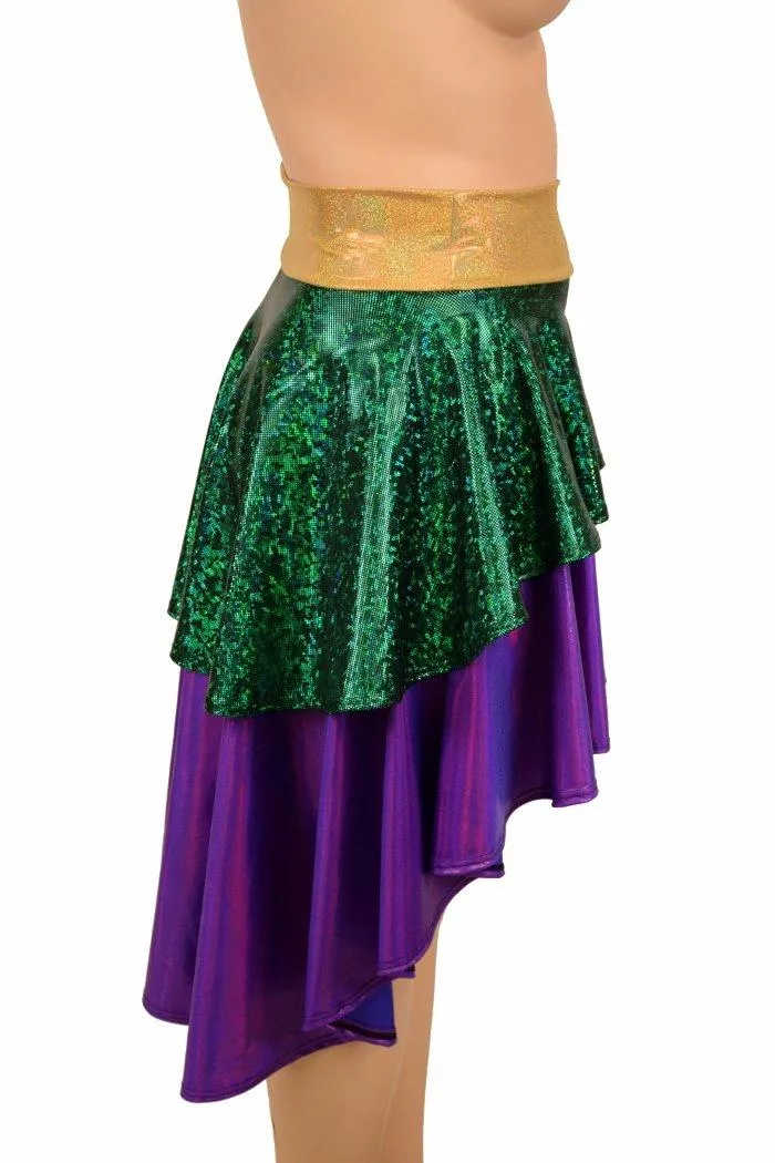 Hi Lo Layered Mardi Gras Skirt (Skirt Only)