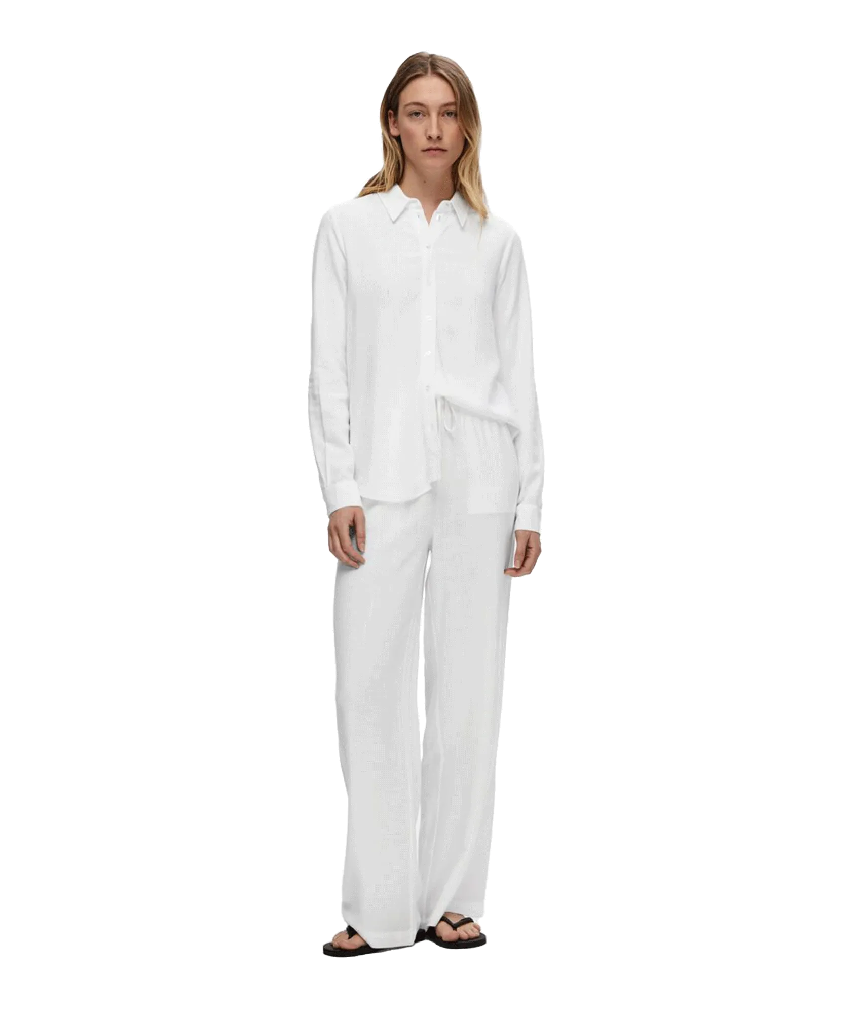 High-waisted Trousers - White