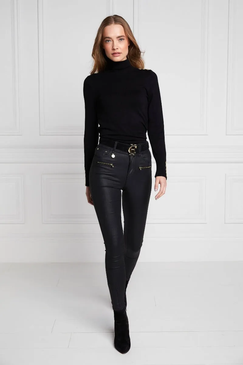 Holland Cooper Coated Jodhpur Ladies Jean in Black